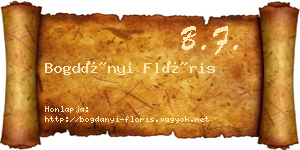 Bogdányi Flóris névjegykártya